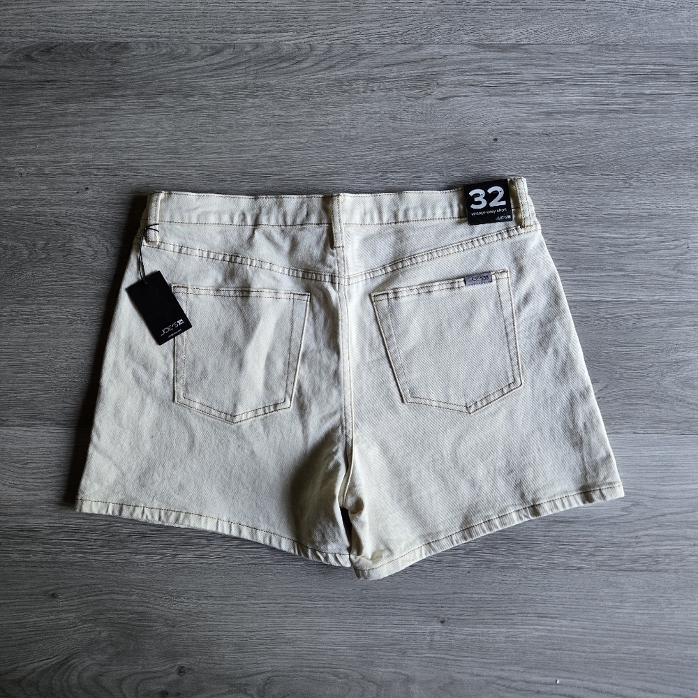 Joe’s Jeans High Rise Vintage Easy Shorts Plus Size 32 Cream Denim NWT 90s Retro - Picture 3 of 10